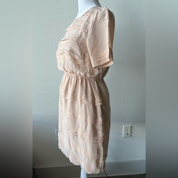 Elegant nude silk Women's Dress - Picture 3 of 10
